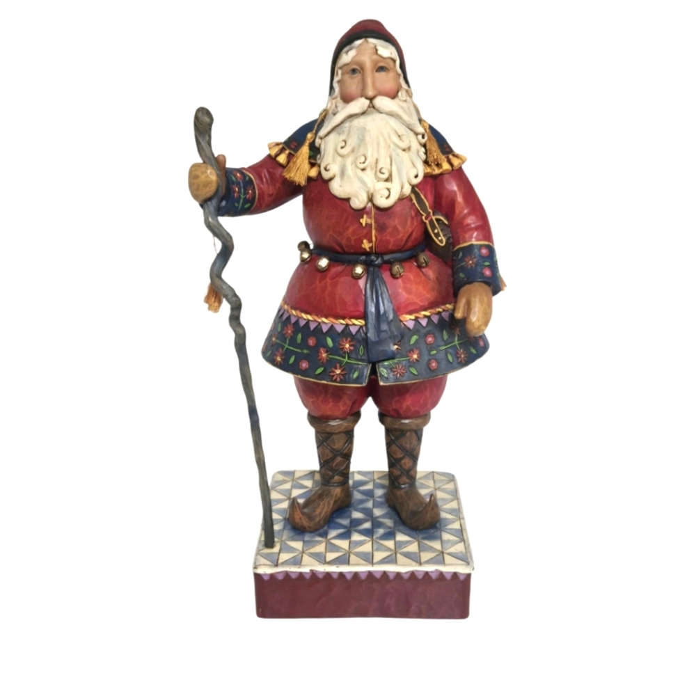 Jim Shore Heartwood Yuletide Traveler Lapland Santa RARE